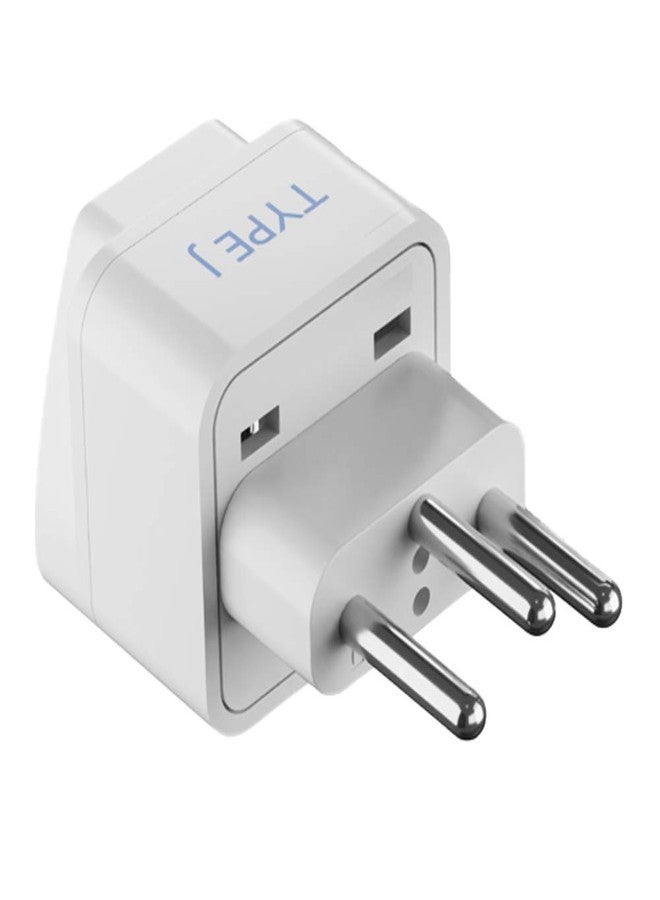 Ceptics India to Switzerland, Rwanda, Liechtenstein (Type J) Travel Adapter Plug - CE Certified - RoHS Compliant (GP-11A) - Image 1
